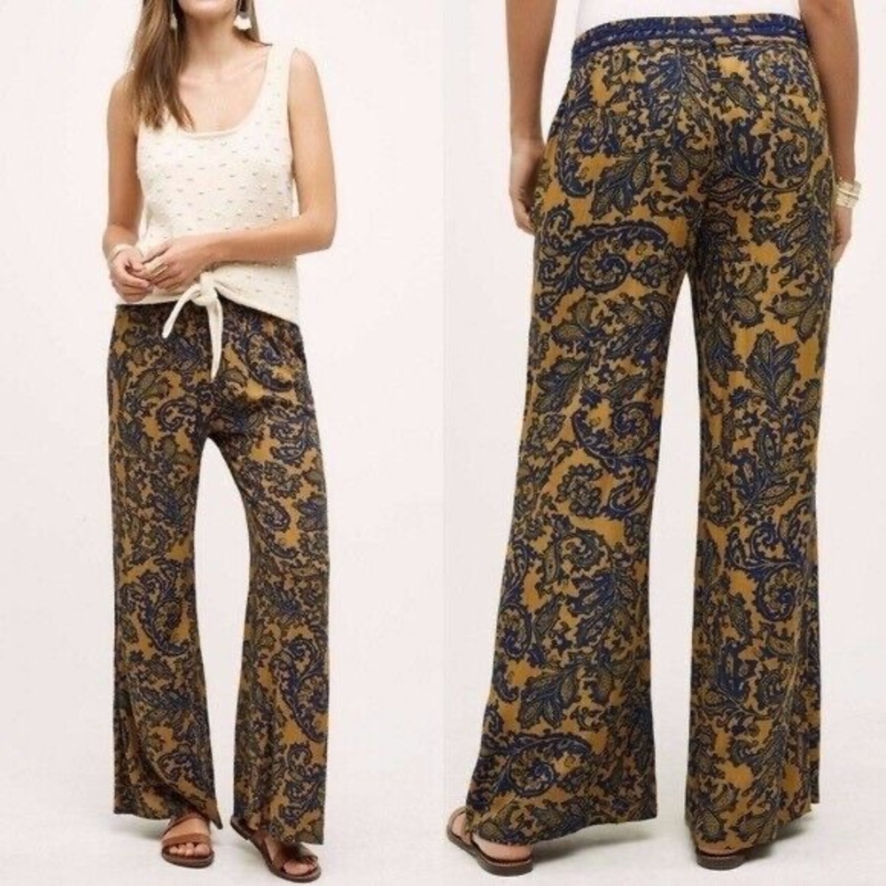 Hei Hei Anthropologie Tana Wide Leg Paisley Print Pants Size Small